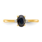 14k Diamond and 6x4 Oval Sapphire Birthstone Ring