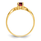 14k 6x4 Oval Garnet Birthstone Ring
