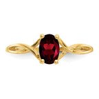14k 6x4 Oval Garnet Birthstone Ring