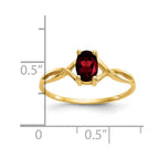 14k 6x4 Oval Garnet Birthstone Ring