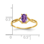 14k 6x4 Oval Amethyst Birthstone Ring
