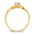14k 6x4 Oval White Topaz Birthstone Ring