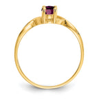 14k 6x4 Oval Rhodolite Garnet Birthstone Ring