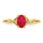 14k 6x4 Oval Ruby Birthstone Ring