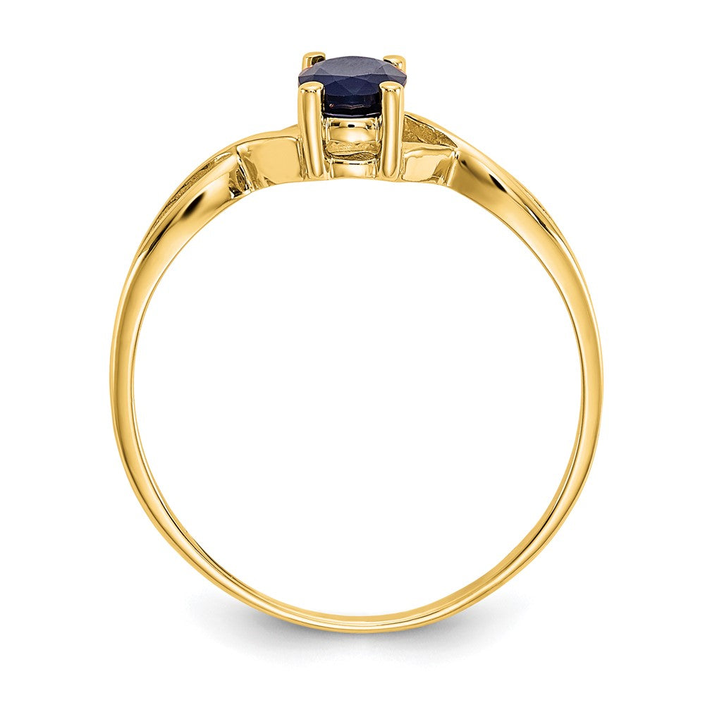 14k 6x4 Oval Sapphire Birthstone Ring