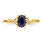 14k 6x4 Oval Sapphire Birthstone Ring