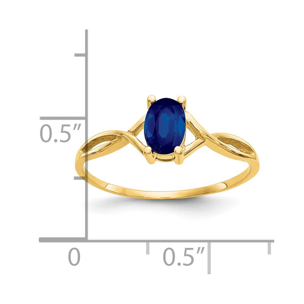 14k 6x4 Oval Sapphire Birthstone Ring
