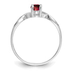 14k White Gold 6x4 Oval Garnet Birthstone Ring