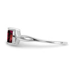 14k White Gold 6x4 Oval Garnet Birthstone Ring