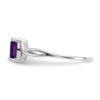 14k White Gold 6x4 Oval Amethyst Birthstone Ring