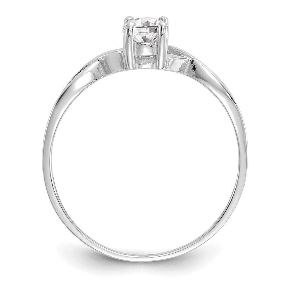 14k White Gold 6x4 Oval White Topaz Birthstone Ring