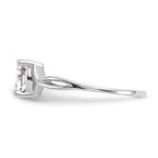 14k White Gold 6x4 Oval White Topaz Birthstone Ring