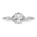 14k White Gold 6x4 Oval White Topaz Birthstone Ring