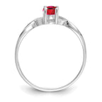 14k White Gold 6x4 Oval Ruby Birthstone Ring