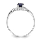 14k White Gold 6x4 Oval Sapphire Birthstone Ring