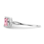 14k White Gold 6x4 Oval Pink Tourmaline Birthstone Ring