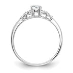14k White Gold 6x4 Oval April/White Topaz and Diamond Ring