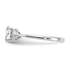 14k White Gold 6x4 Oval April/White Topaz and Diamond Ring