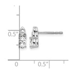 14k White Gold 5x3 Oval April/White Topaz and Diamond Post Earrings
