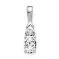 14k White Gold 6x4 Oval April/White Topaz and Diamond Pendant