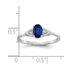 14k White Gold 6x4 Oval September/Sapphire and Diamond Ring