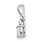 14k White Gold 6x4 Oval October/Opal and Diamond Pendant