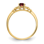 14k 6x4 Oval January/Garnet and Diamond Ring