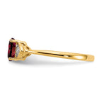 14k 6x4 Oval January/Garnet and Diamond Ring