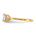 14k 6x4 Oval April/White Topaz and Diamond Ring