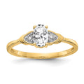 14k 6x4 Oval April/White Topaz and Diamond Ring