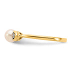 14k 5mm June/Freshwater Cultured Pearl and Diamond Ring