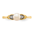 14k 5mm June/Freshwater Cultured Pearl and Diamond Ring