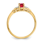 14k 6x4 Oval July/Ruby and Diamond Ring