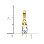 14k 6x4 Oval April/White Topaz and Diamond Pendant