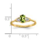 14k 6x4 Oval August/Peridot and Diamond Ring