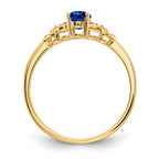 14k 6x4 Oval September/Sapphire and Diamond Ring