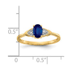 14k 6x4 Oval September/Sapphire and Diamond Ring