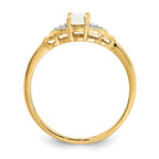 14k 6x4 Oval October/Opal and Diamond Ring