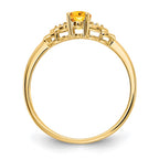 14k 6x4 Oval November/Citrine and Diamond Ring