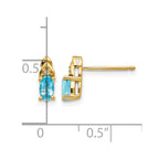 14k 5x3 Oval December/Blue Topaz and Diamond Post Earrings