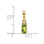 14k 6x4 Oval August/Peridot and Diamond Pendant