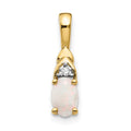 14k 6x4 Oval October/Opal and Diamond Pendant