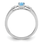 14k White Gold Aquamarine and Diamond Ring