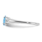14k White Gold Aquamarine and Diamond Ring