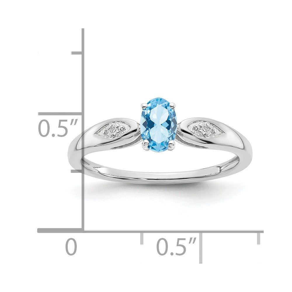 14k White Gold Aquamarine and Diamond Ring