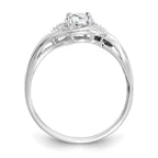 14k White Gold 6x4 Oval April/White Topaz and Diamond Ring