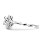 14k White Gold 6x4 Oval April/White Topaz and Diamond Ring
