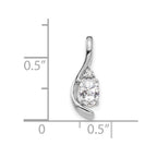14k White Gold 6x4 Oval April/White Topaz and Diamond Pendant