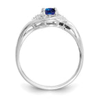 14k White Gold 6x4 Oval September/Sapphire and Diamond Ring