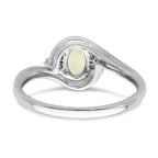 14k White Gold 6x4 Oval October/Opal and Diamond Ring